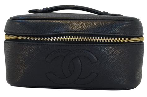 chanel vintage vanity cosmetic caviar|CHANEL Caviar Vanity Cosmetic Case Black .